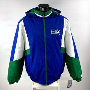 Seattle SEAHAWKS Starter Hooded "Pro Player" Full Zip Jacket 3X 5X 6X